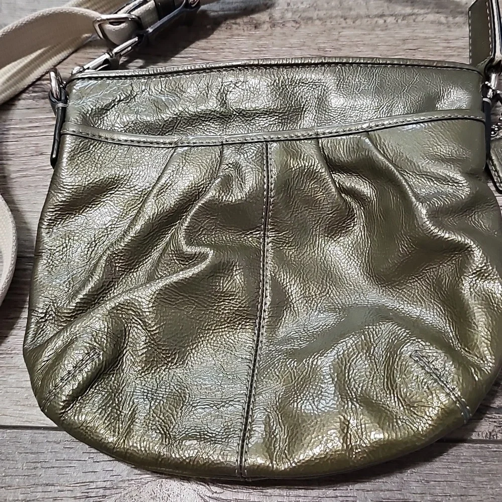 Coach Gray Patent Leather Crossbody Bag